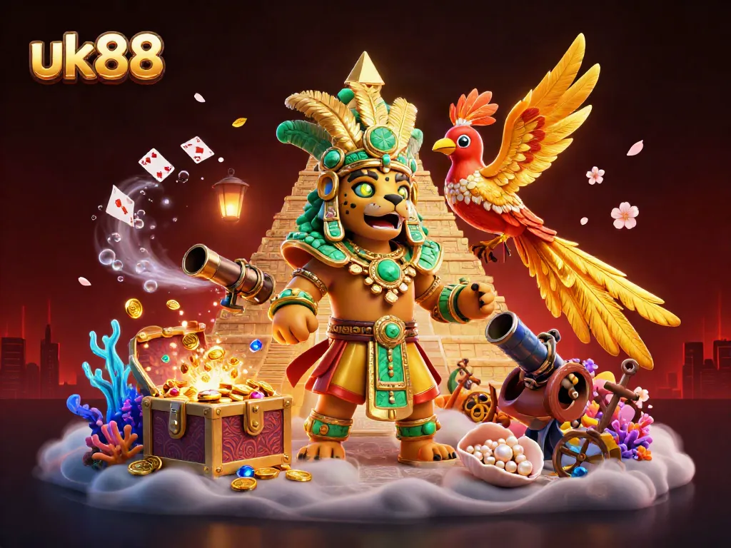 Experience thrilling action with uk88 as the Mayan jaguar priest and his golden friend reveal winning treasures!
