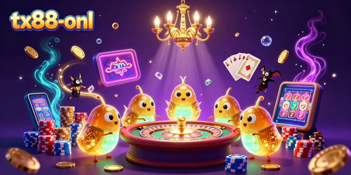 Engage in vibrant casino action at tx88-onl with glowing characters and exciting game elements.